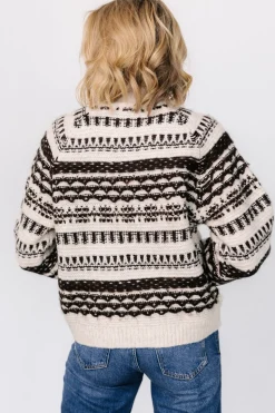 Online Baltic Born Guadalupe Mock Neck Sweater | Ivory + Chocolate Ivory+Chocolate