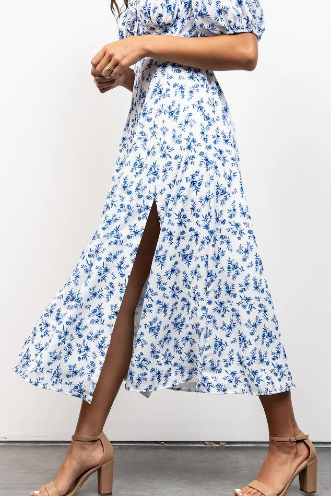 Online Baltic Born Gwen Smocked Midi Dress | Blue Floral BlueFloral