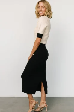 Clearance Baltic Born Gwendolyn Collared Midi Dress | Navy + Cream Navy+Cream
