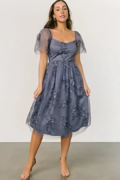 Online Baltic Born Gwyneth Tulle Midi Dress | Slate Blue Multi SlateBlueMulti