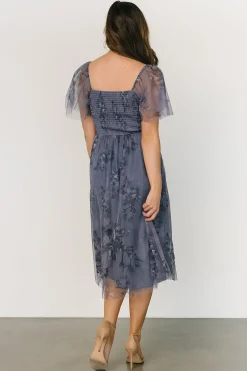 Online Baltic Born Gwyneth Tulle Midi Dress | Slate Blue Multi SlateBlueMulti