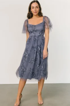 Online Baltic Born Gwyneth Tulle Midi Dress | Slate Blue Multi SlateBlueMulti