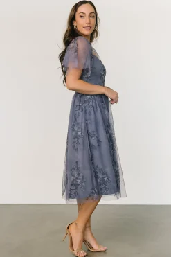 Online Baltic Born Gwyneth Tulle Midi Dress | Slate Blue Multi SlateBlueMulti