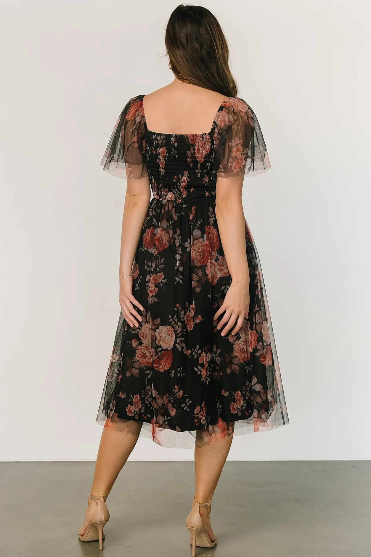 Hot Baltic Born Gwyneth Tulle Midi Dress | Black Multi BlackMulti