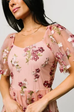Fashion Baltic Born Gwyneth Tulle Midi Dress | Blush Floral BlushFloral