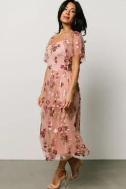Fashion Baltic Born Gwyneth Tulle Midi Dress | Blush Floral BlushFloral