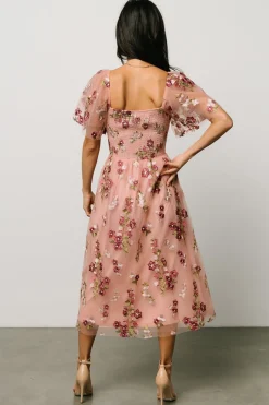 Fashion Baltic Born Gwyneth Tulle Midi Dress | Blush Floral BlushFloral