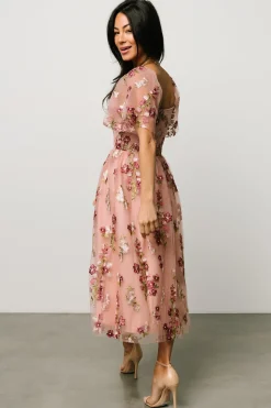 Fashion Baltic Born Gwyneth Tulle Midi Dress | Blush Floral BlushFloral