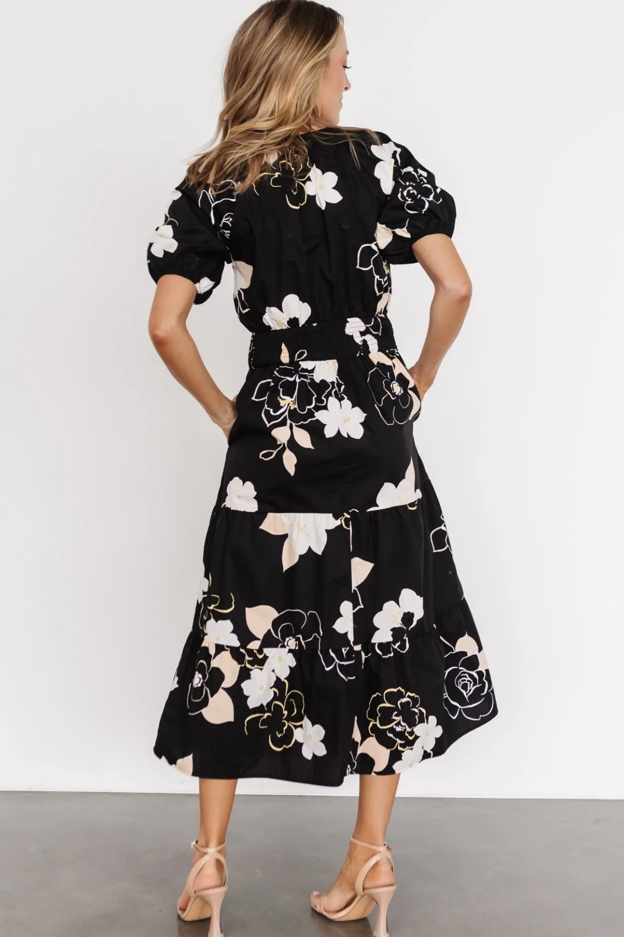 Discount Baltic Born Hacienda Tiered Midi Dress | Black Multi BlackMulti