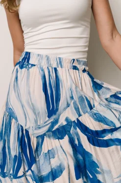Discount Baltic Born Hailee Tiered Skirt | Off White + Blue OffWhite+Blue