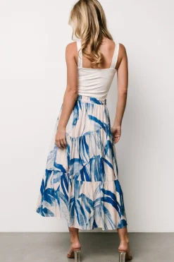 Discount Baltic Born Hailee Tiered Skirt | Off White + Blue OffWhite+Blue