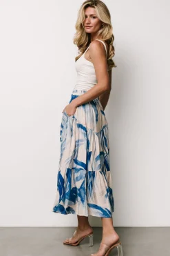 Discount Baltic Born Hailee Tiered Skirt | Off White + Blue OffWhite+Blue