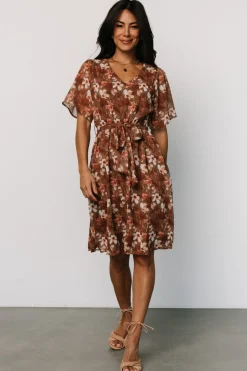 Sale Baltic Born Hailey Short Dress | Rust Floral RustFloral