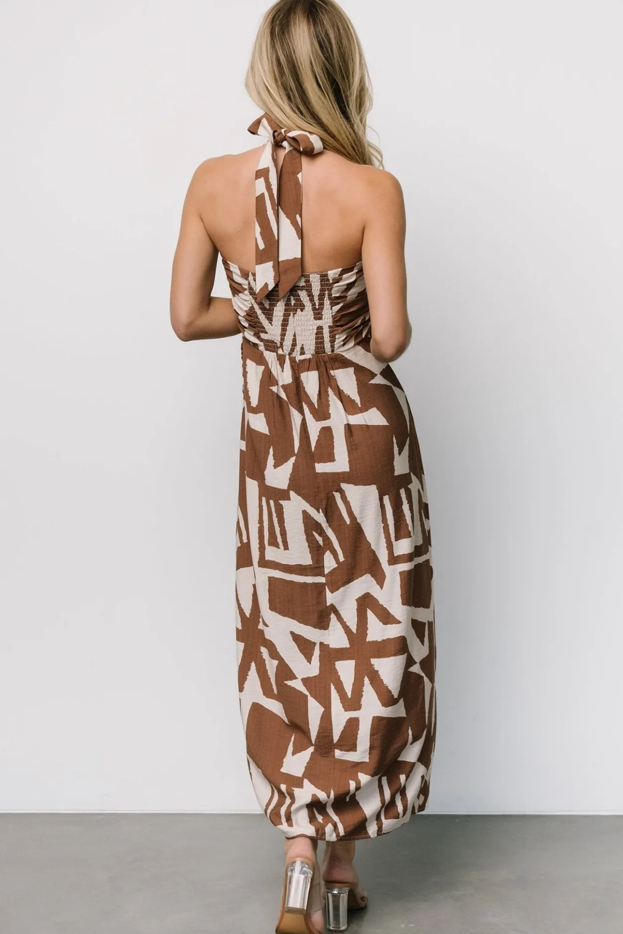 Hot Baltic Born Halin Halter Dress | Brown + Natural Print Brown+NaturalPrint