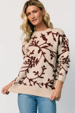 Sale Baltic Born Hallstatt Sweater | Beige + Merlot Print Beige+MerlotPrint