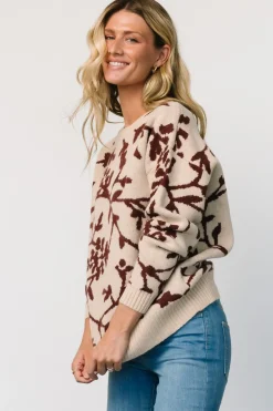 Sale Baltic Born Hallstatt Sweater | Beige + Merlot Print Beige+MerlotPrint