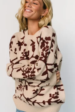 Sale Baltic Born Hallstatt Sweater | Beige + Merlot Print Beige+MerlotPrint