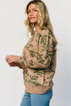 Hot Baltic Born Hallstatt Sweater | Camel + Green Print Camel+GreenPrint