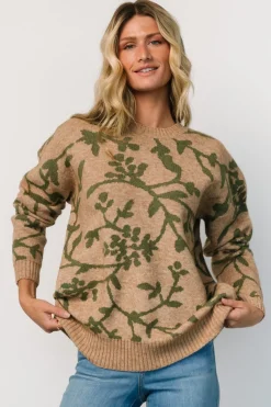 Hot Baltic Born Hallstatt Sweater | Camel + Green Print Camel+GreenPrint