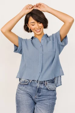 Sale Baltic Born Hammond Short Sleeve Top | Slate Blue SlateBlue