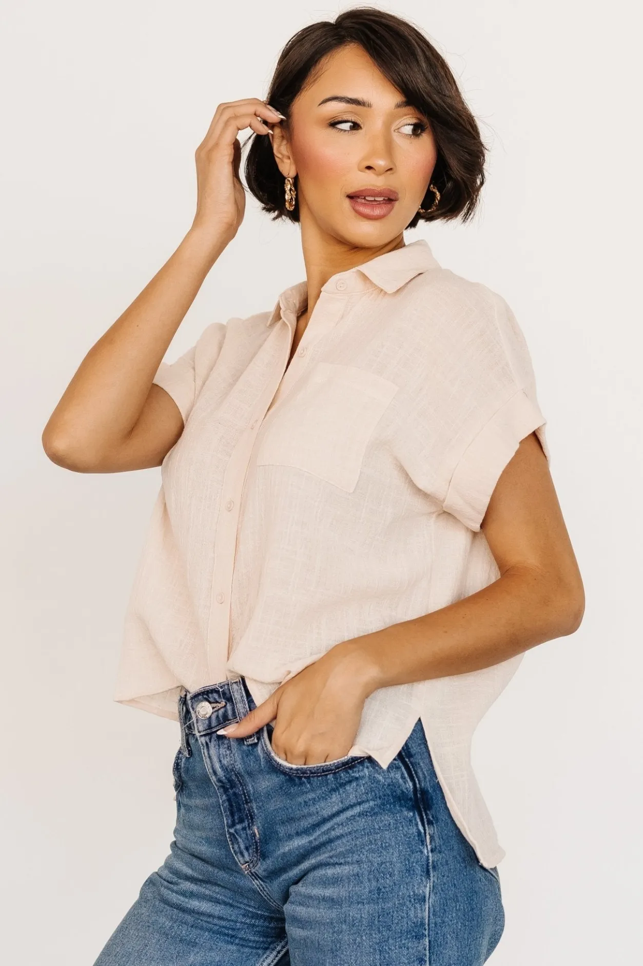 Outlet Baltic Born Hammond Short Sleeve Top | Natural