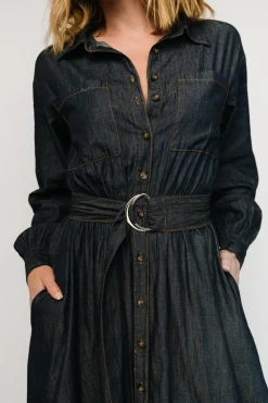 Fashion Baltic Born Hansel Long Sleeve Denim Dress | Dark Blue DarkBlue