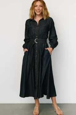 Fashion Baltic Born Hansel Long Sleeve Denim Dress | Dark Blue DarkBlue