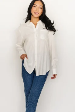 Sale Baltic Born Harlan Linen Button Down Top | Off White OffWhite
