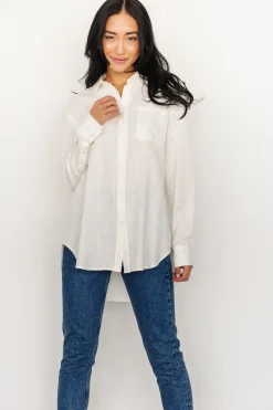 Sale Baltic Born Harlan Linen Button Down Top | Off White OffWhite