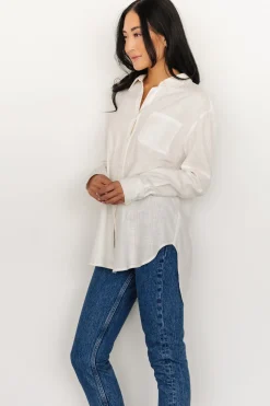 Sale Baltic Born Harlan Linen Button Down Top | Off White OffWhite
