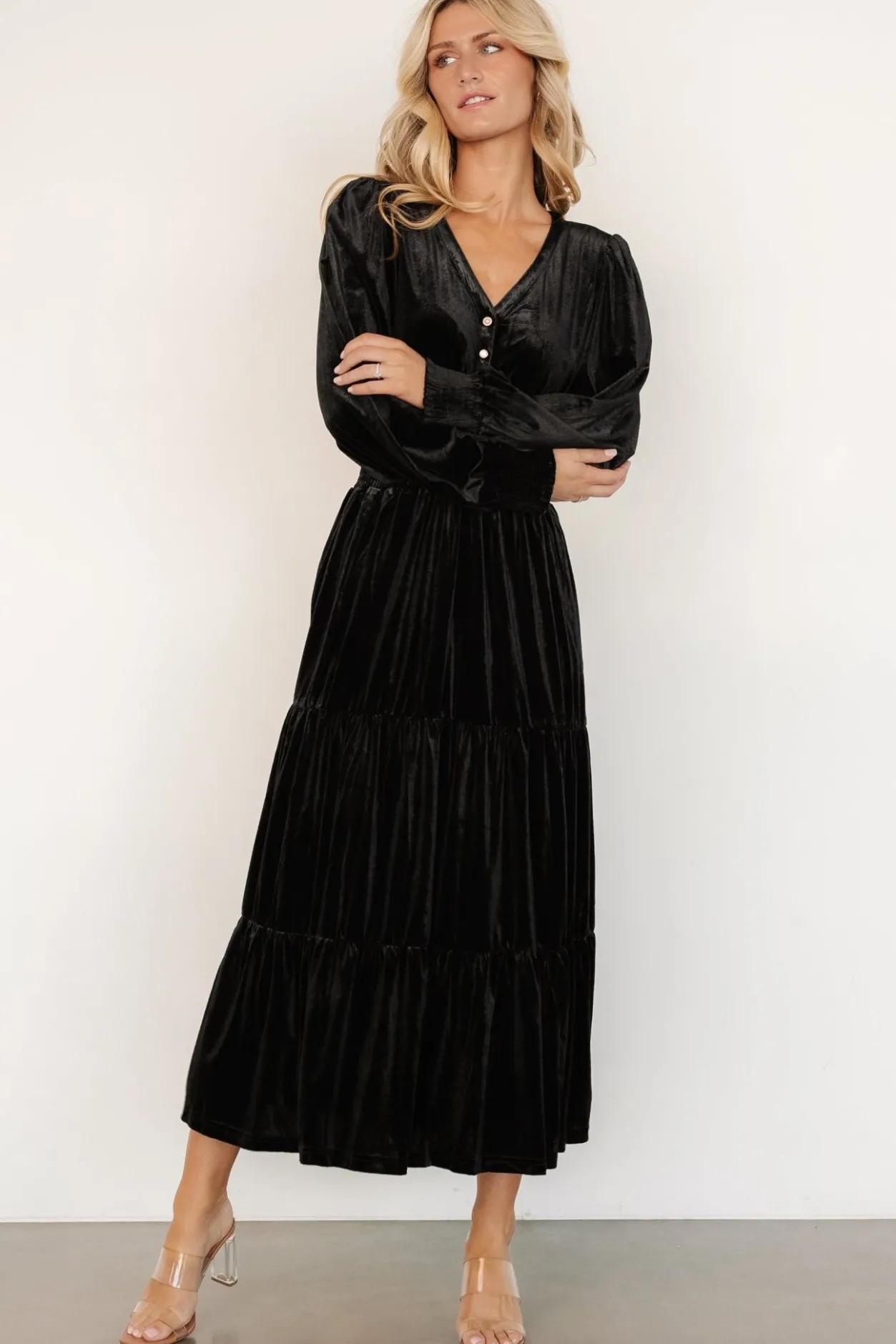 Hot Baltic Born Harley Velvet Dress | Black