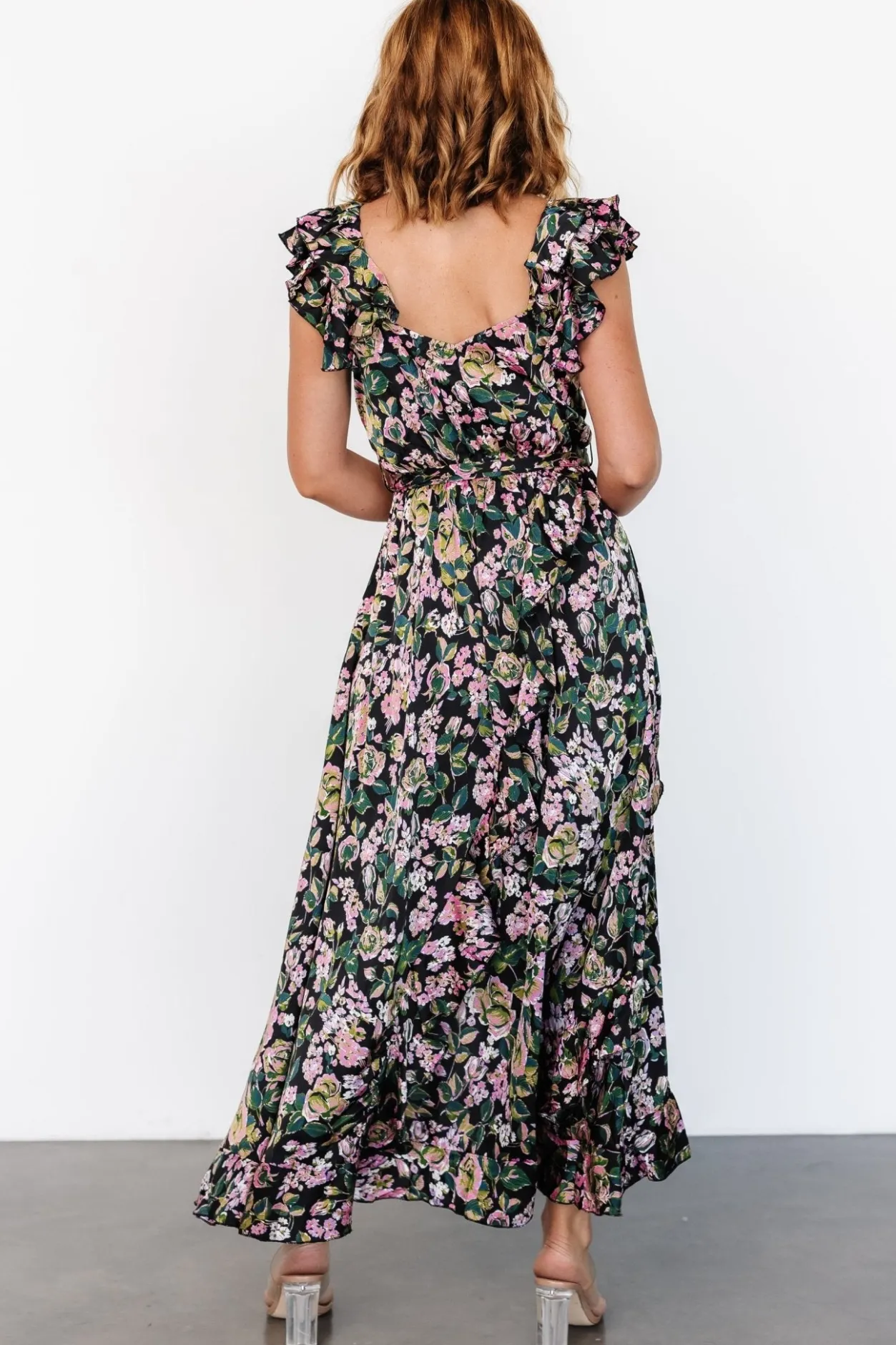 Hot Baltic Born Harlow Satin Maxi Dress | Black Multi BlackMulti