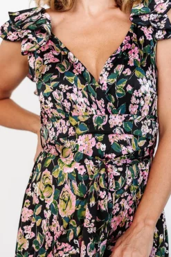 Hot Baltic Born Harlow Satin Maxi Dress | Black Multi BlackMulti