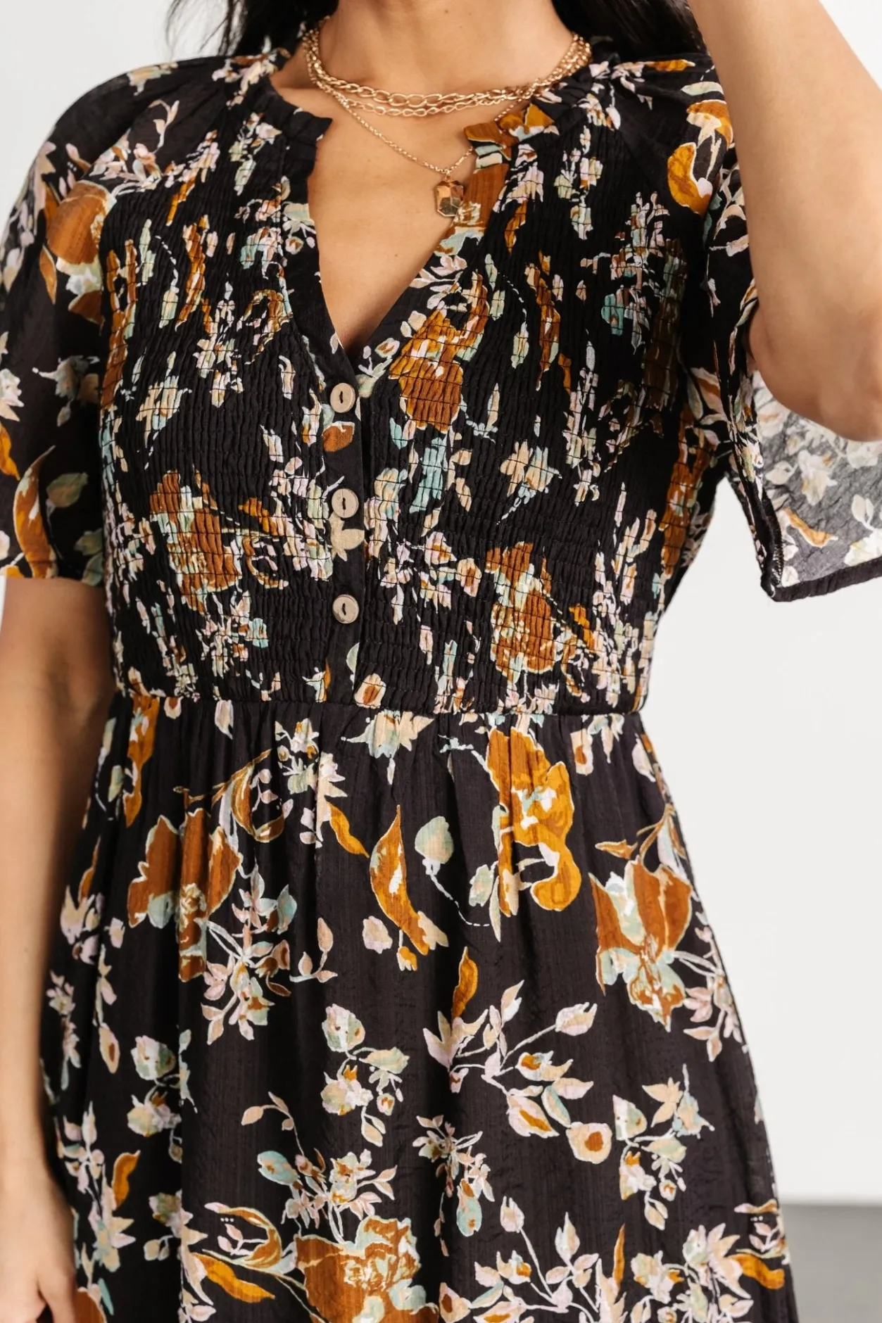 Outlet Baltic Born Hathaway Midi Dress | Black Floral BlackFloral