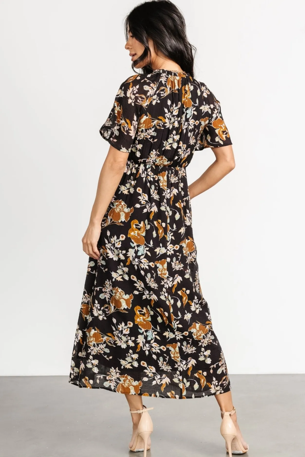 Outlet Baltic Born Hathaway Midi Dress | Black Floral BlackFloral
