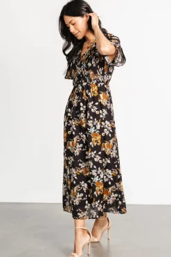 Outlet Baltic Born Hathaway Midi Dress | Black Floral BlackFloral