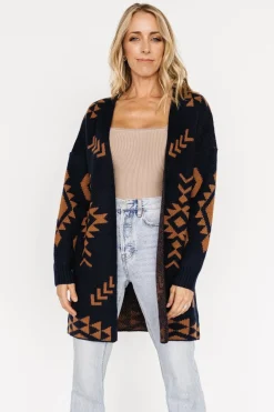 New Baltic Born Hays Oversized Cardigan | Navy + Camel Navy+Camel