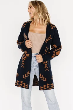 New Baltic Born Hays Oversized Cardigan | Navy + Camel Navy+Camel