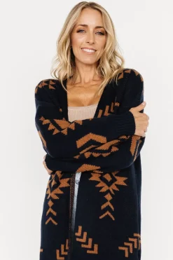 New Baltic Born Hays Oversized Cardigan | Navy + Camel Navy+Camel