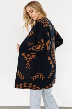 New Baltic Born Hays Oversized Cardigan | Navy + Camel Navy+Camel