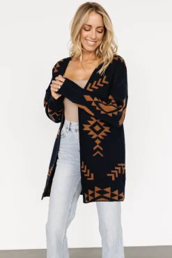 New Baltic Born Hays Oversized Cardigan | Navy + Camel Navy+Camel