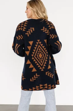 New Baltic Born Hays Oversized Cardigan | Navy + Camel Navy+Camel