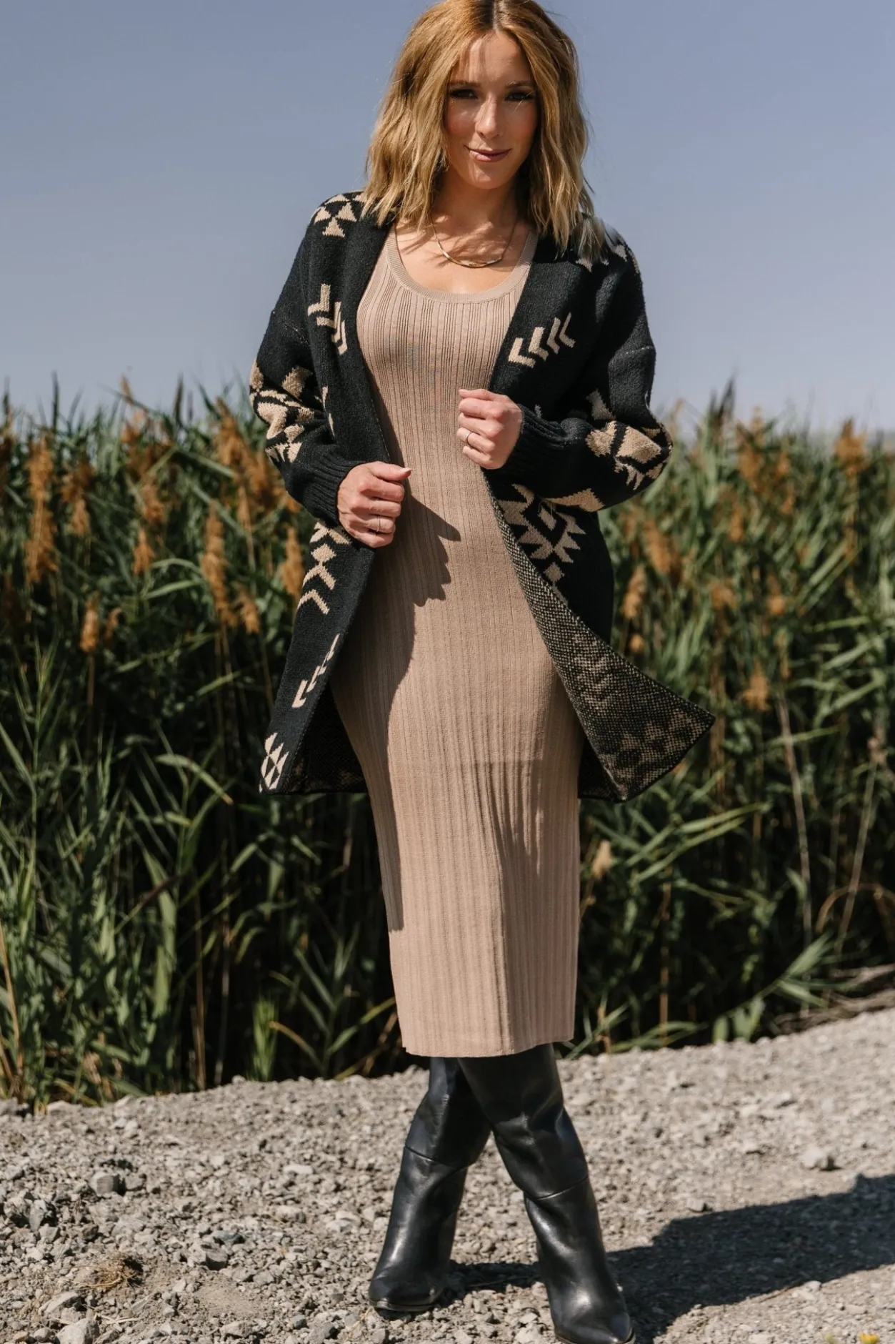 Best Baltic Born Hays Oversized Cardigan | Black + Tan Black+Tan