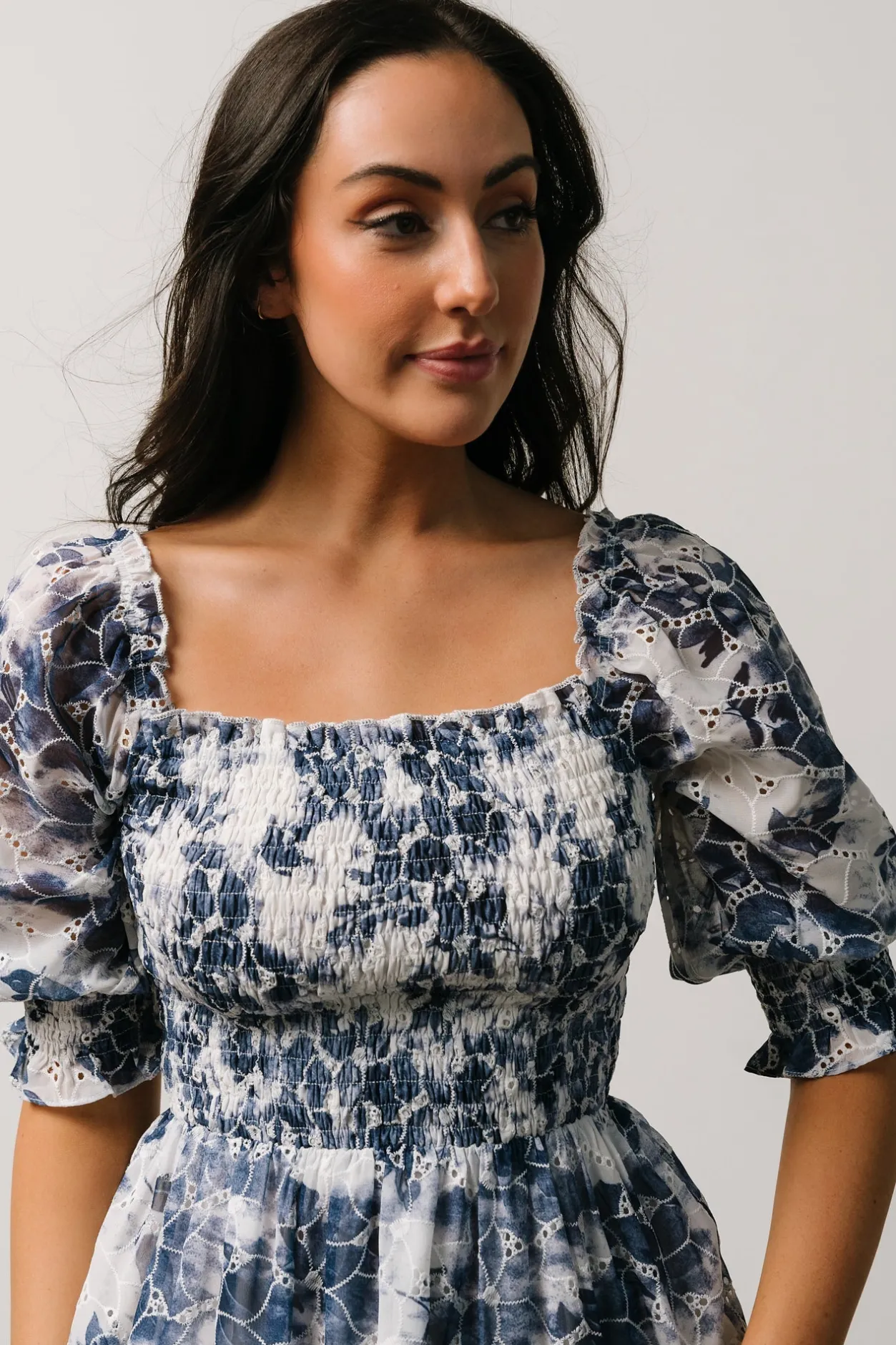 Discount Baltic Born Hazel Eyelet Midi Dress | Navy