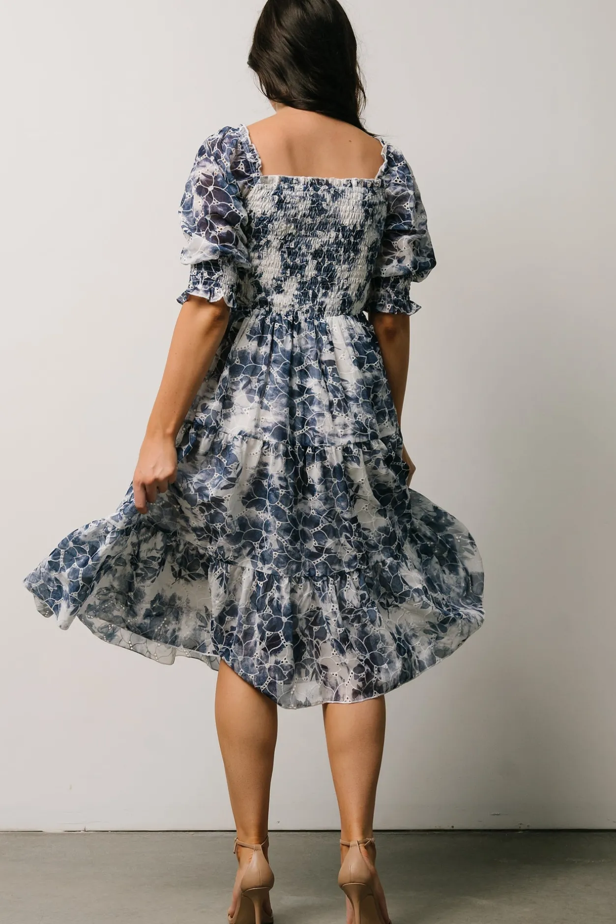 Discount Baltic Born Hazel Eyelet Midi Dress | Navy