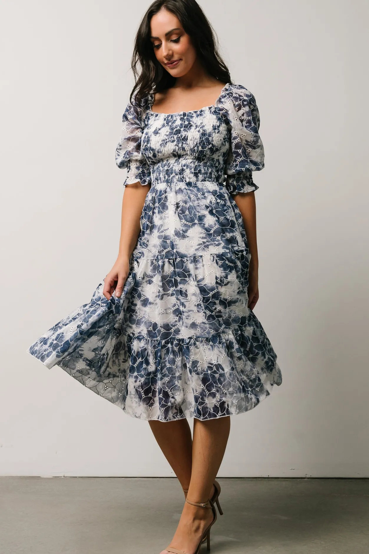 Discount Baltic Born Hazel Eyelet Midi Dress | Navy