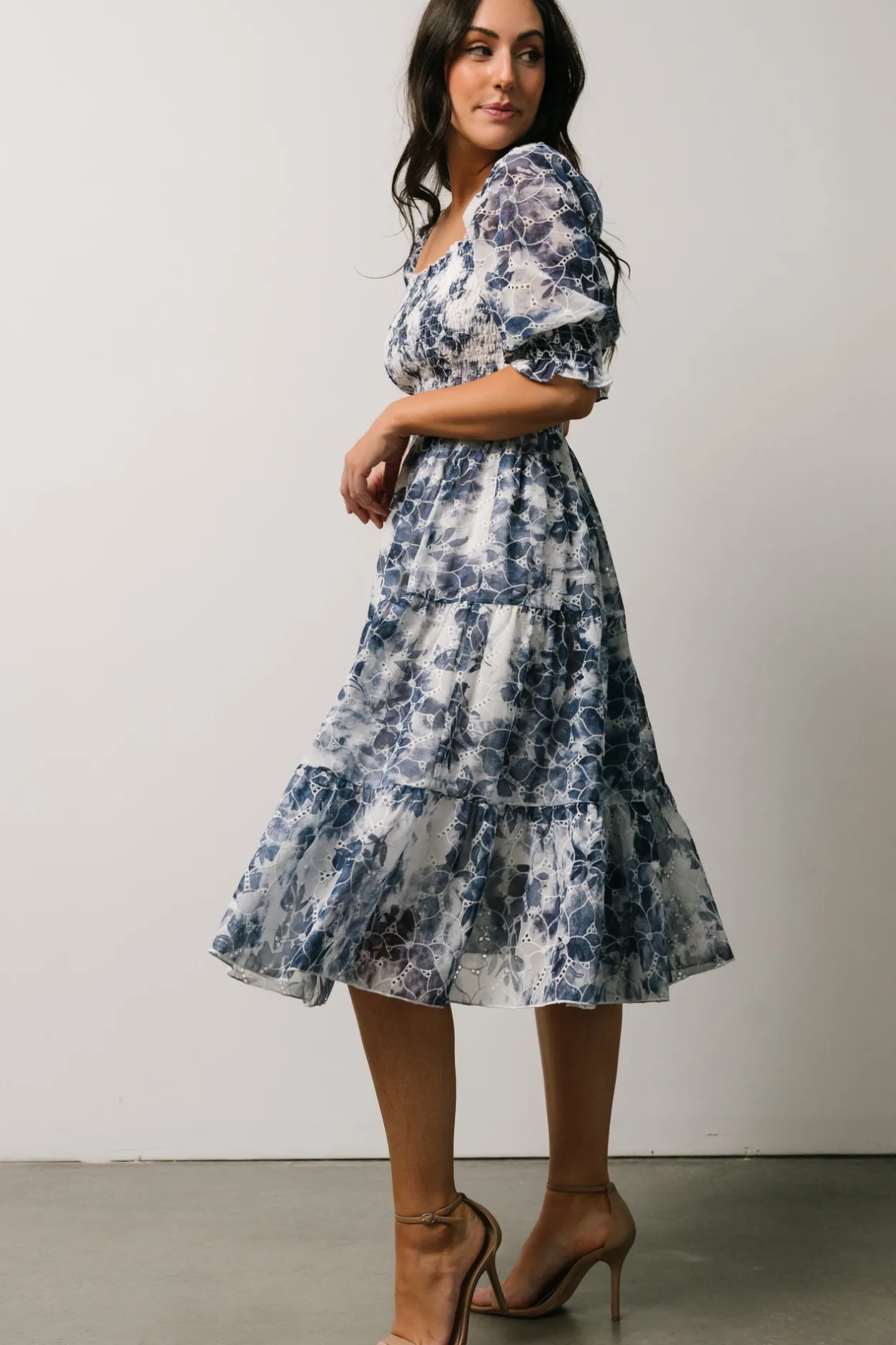 Discount Baltic Born Hazel Eyelet Midi Dress | Navy