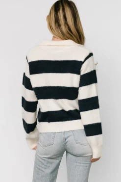 Best Baltic Born Heather Striped Sweater | Cream + Navy Cream+Navy