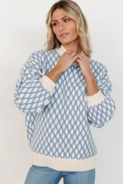 New Baltic Born Hendrix Diamond Knit Sweater | Blue