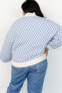 New Baltic Born Hendrix Diamond Knit Sweater | Blue